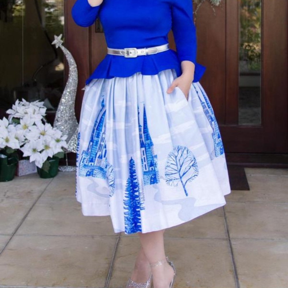 Pinup Couture Bella Skirt in Ice Castles